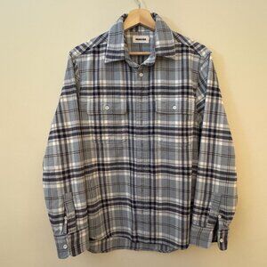 Taylor Stitch The Ledge Shirt in Faded Blue Plaid Sz S
